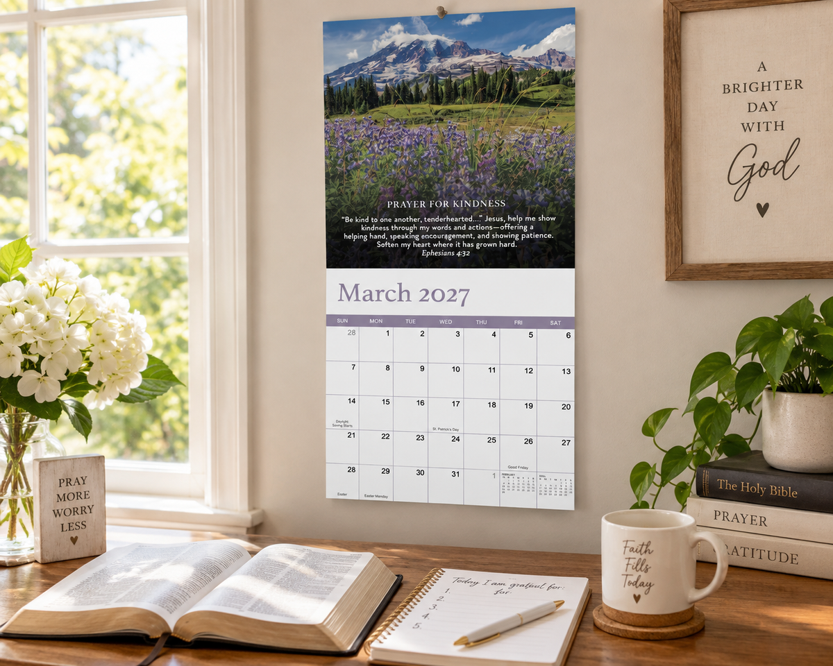 Prayer Calendar in a Peaceful Home