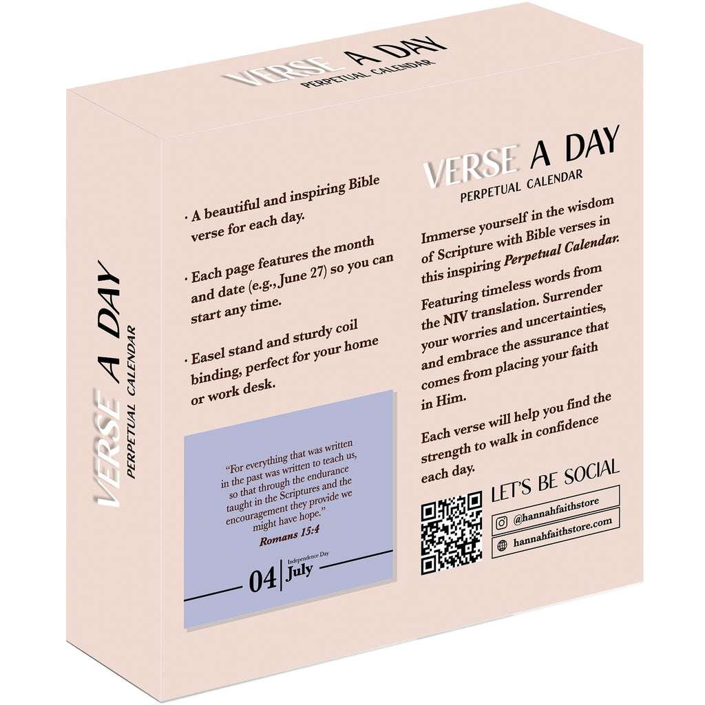 Discover the "Religious Perpetual Calendar" by HannahFaithstore, featuring a daily verse, sturdy easel stand, and a sample July 4th page. Follow us on social media for more inspiration!.